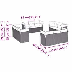 VidaXL 3217326 set mobili da esterno - Vista aggiuntiva 6