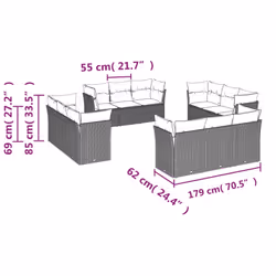 VidaXL 3217339 set mobili da esterno