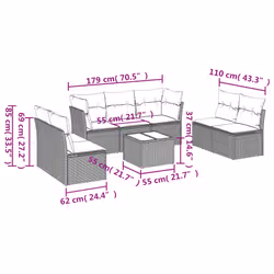 VidaXL 3217410 set mobili da esterno Grigio scuro - Vista aggiuntiva 3