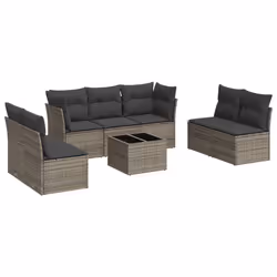 Set Divano da Giardino 8 pz con Cuscini Grigio in Polyrattancod mxl 87392 - Vista aggiuntiva 2