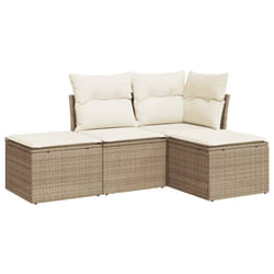 VidaXL 3217478 set mobili da esterno Crema, Bianco