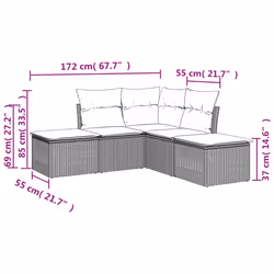 VidaXL 3217733 set mobili da esterno