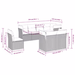 vidaXL Set Divano da Giardino 8 pz con Cuscini Beige in Polyrattan - Vista aggiuntiva 3