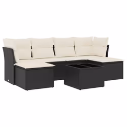 Set Divani da Giardino con Cuscini 7pz Nero Polyrattancod mxl 88828 - Vista aggiuntiva 2