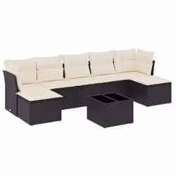 Set Divani da Giardino con Cuscini 8 pz Nero in Polyrattancod mxl 113493 - Vista aggiuntiva 2