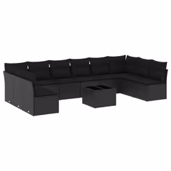 Set Divani da Giardino 11 pz con Cuscini in Polyrattan Nerocod mxl 112009 - Vista aggiuntiva 2