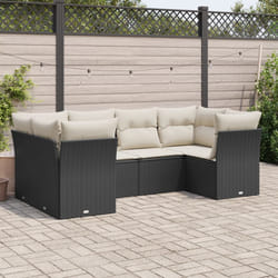 Set Divano da Giardino 6 pz con Cuscini Nero in Polyrattancod mxl 112008