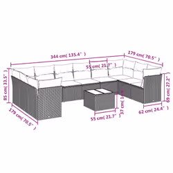 VidaXL 3218198 set mobili da esterno