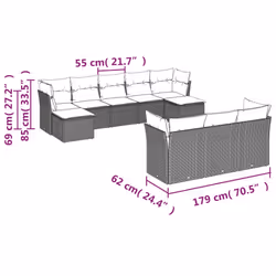 VidaXL 3218333 set mobili da esterno - Vista aggiuntiva 7
