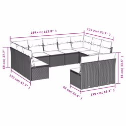 VidaXL 3218345 set mobili da esterno