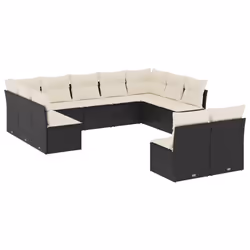 Set Divani da Giardino 11 pz con Cuscini in Polyrattan Nerocod mxl 87546 - Vista aggiuntiva 2