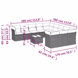VidaXL 3218416 set mobili da esterno