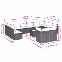 VidaXL 3218425 set mobili da esterno