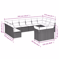 VidaXL 3218429 set mobili da esterno