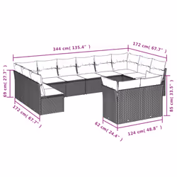 VidaXL 3218439 set mobili da esterno