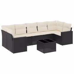 Set Divani da Giardino con Cuscini 8 pz Nero in Polyrattancod mxl 111496 - Vista aggiuntiva 2