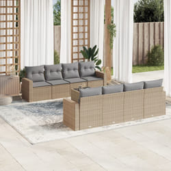 Set Divano da Giardino 9 pz con Cuscini Beige in Polyrattancod mxl 113511
