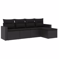 Set Divani da Giardino 5 pz con Cuscini in Polyrattan Nerocod mxl 89940 - Vista aggiuntiva 2