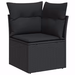 Set Divani da Giardino 4 pz con Cuscini Nero in Polyrattancod mxl 114181 - Vista aggiuntiva 3