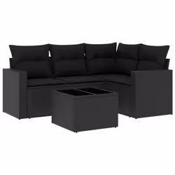 Set Divani da Giardino 5 pz con Cuscini in Polyrattan Nerocod mxl 90120 - Vista aggiuntiva 2