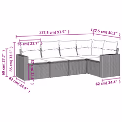 VidaXL 3218928 set mobili da esterno