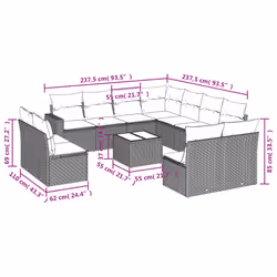 VidaXL 3219125 set mobili da esterno