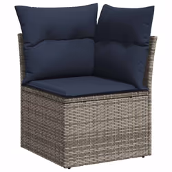 vidaXL Set Divani da Giardino 10 pz con Cuscini Grigio in Polyrattan - Vista aggiuntiva 3