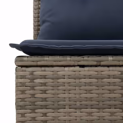 vidaXL Set Divani da Giardino 9 pz con Cuscini Grigio in Polyrattan - Vista aggiuntiva 3