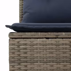 vidaXL Set Divani da Giardino 10 pz con Cuscini Grigio in Polyrattan - Vista aggiuntiva 3
