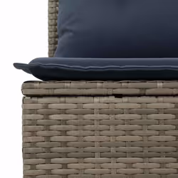 vidaXL Set Divani da Giardino 10 pz con Cuscini Grigio in Polyrattan - Vista aggiuntiva 3
