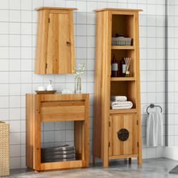 vidaXL Set Mobili da Bagno 2 pz in Legno Massello di Pino