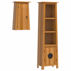 vidaXL Set Mobili da Bagno 2 pz in Legno Massello di Pino - Vista aggiuntiva 2