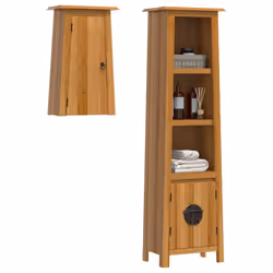 vidaXL Set Mobili da Bagno 2 pz in Legno Massello di Pino - Vista aggiuntiva 3