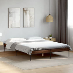 Giroletto Rovere Marrone 160x200cm in Legno Multistrato Metallo Vidaxl 24665