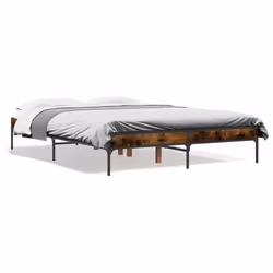 vidaXL Giroletto Rovere Fumo 120x200 cm in Legno Multistrato Metallo - Vista aggiuntiva 2