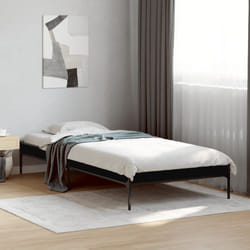 vidaXL Giroletto Nero 100x200 cm in Legno Multistrato e Metallo