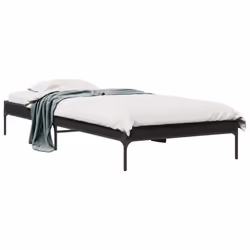 vidaXL Giroletto Nero 100x200 cm in Legno Multistrato e Metallo - Vista aggiuntiva 2
