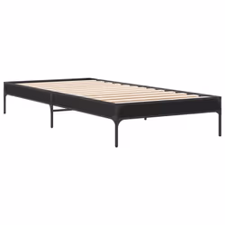 vidaXL Giroletto Nero 100x200 cm in Legno Multistrato e Metallo - Vista aggiuntiva 3