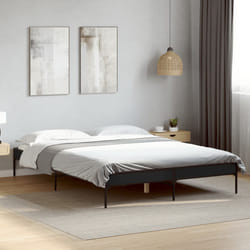 vidaXL Giroletto Nero 140x190 cm in Legno Multistrato e Metallo