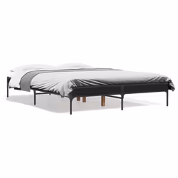 vidaXL Giroletto Nero 140x190 cm in Legno Multistrato e Metallo - Vista aggiuntiva 2