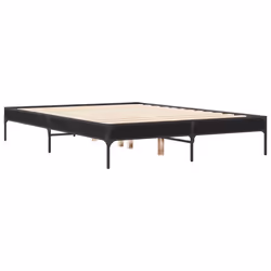 vidaXL Giroletto Nero 140x190 cm in Legno Multistrato e Metallo - Vista aggiuntiva 3