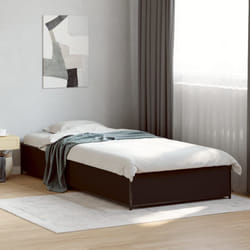 vidaXL Giroletto Nero 90x190 cm in Legno Multistrato e Metallo
