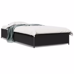 vidaXL Giroletto Nero 90x190 cm in Legno Multistrato e Metallo - Vista aggiuntiva 2