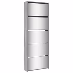 vidaXL Scarpiera con Specchio a 5 Livelli Grigio Sonoma 63x17x169,5 cm - Vista aggiuntiva 2