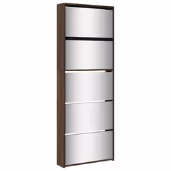 vidaXL Scarpiera con Specchio a 5 Livelli Rovere Marrone 63x17x169,5cm - Vista aggiuntiva 2
