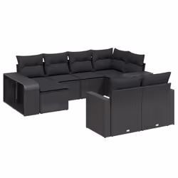 Set Divani da Giardino 10pz con Cuscini in Polyrattan Nerocod mxl 113477 - Vista aggiuntiva 2