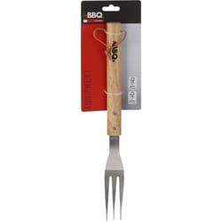 BBQ - Forchetta da barbecue in acciaio inossidabile con manico in legno 42 cm