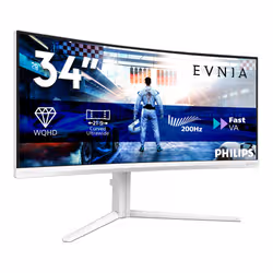 Philips 21:9 FAST VA 34M2C5601QA/00 Monitor 34 pollici UWQHD 21:9 Bianco - Vista aggiuntiva 2