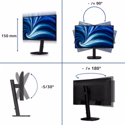 Philips 23.8IN 16:9 IPS 120HZ 1920X1080 HAS 150MM D-SUB X 1 HDMI X 1X 1 Monitor PC 60,5 cm (23.8") 1920 x 1080 Pixel - Vista aggiuntiva 3