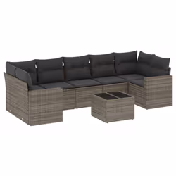 Set Divano da Giardino 8 pz con Cuscini Grigio in Polyrattancod mxl 110992 - Vista aggiuntiva 2